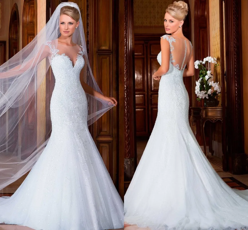 Precise vestidos de noiva See Through Dress with Beading Wedding dress VERNASSA O-neck Trumpet Organza Wedding Dresses
Precise vestidos de noiva See Through Dress with Beading Wedding dress VERNASSA O-neck Trumpet Organza Wedding Dresses