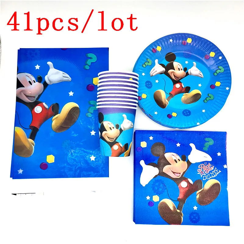 41PCS Party Set Mickey Mouse Cartoon theme party Tableware Paper Plate Napkins For Kid Birthday Party Supplies Decoration 
41PCS Party Set Mickey Mouse Cartoon theme party Tableware Paper Plate Napkins For Kid Birthday Party Supplies Decoration