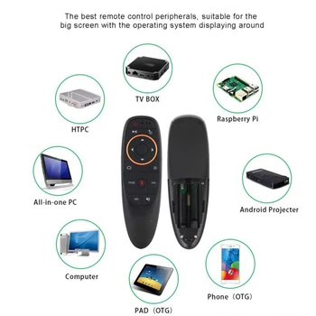 G10 Voice Air Mouse with USB 2.4GHz Wireless Gyroscope Microphone IR Remote Control For Android tv Box, Laptop, PC
G10 Voice Air Mouse with USB 2.4GHz Wireless Gyroscope Microphone IR Remote Control For Android tv Box, Laptop, PC