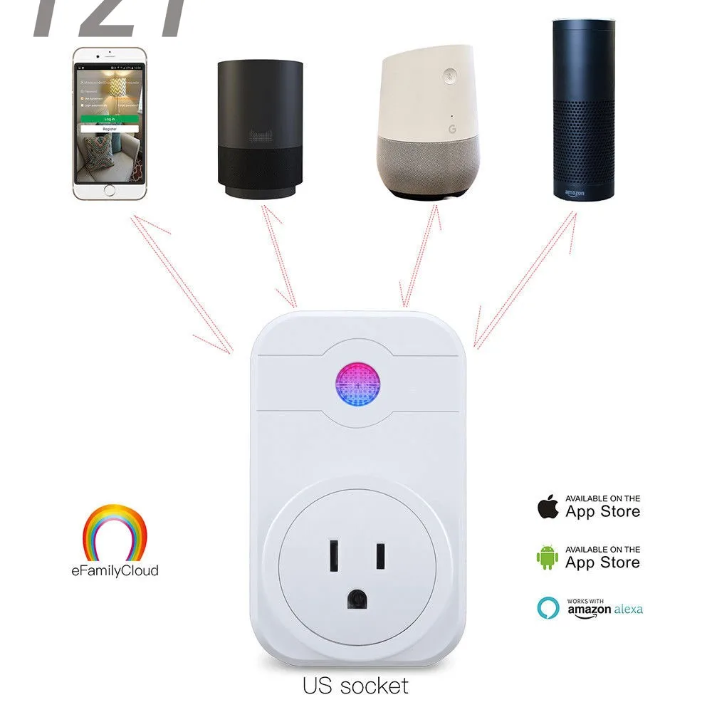 WiFi Smart Socket Switch UK US EU FRA AU Plug for iPhone Android Amazon Alexa Google Home
WiFi Smart Socket Switch UK US EU FRA AU Plug for iPhone Android Amazon Alexa Google Home