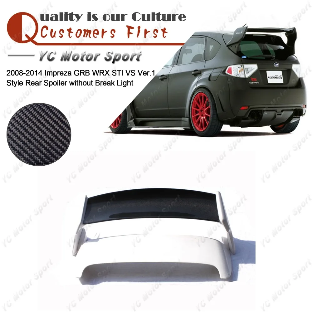 FRP Fiber Glass Rear Spoiler with CF Blade Fit For 2008-2014 Impreza GRB WRX STI VS Style Rear Spoiler without Break Light
FRP Fiber Glass Rear Spoiler with CF Blade Fit For 2008-2014 Impreza GRB WRX STI VS Style Rear Spoiler without Break Light