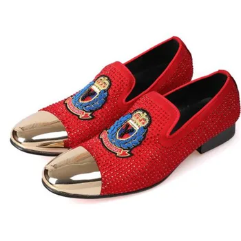 GOLD metal round toe rivet red casual slip on dress men shoes unisex wedding banquet fashion handmade shoes
GOLD metal round toe rivet red casual slip on dress men shoes unisex wedding banquet fashion handmade shoes