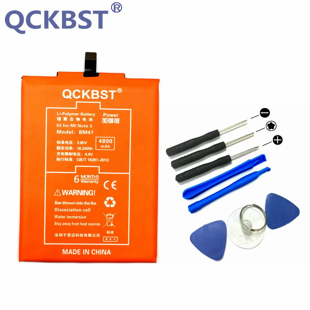 New BM47 4800mAh Battery & Repair Tools For Xiaomi Redmi 3 3S 3X Redmi 4X Lithium Polymer Bateria + Tracking Code
New BM47 4800mAh Battery & Repair Tools For Xiaomi Redmi 3 3S 3X Redmi 4X Lithium Polymer Bateria + Tracking Code