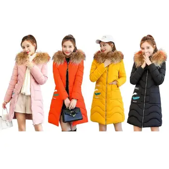 Warm Women Long Fur Collar Hooded Pockets Slim Thicken Jacket
Warm Women Long Fur Collar Hooded Pockets Slim Thicken Jacket
