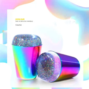 4cm Nail Stamper Shining Holographic Head Clear Silicone Rainbow Handle Stamper for Nail Art Stamping Plate Tools
4cm Nail Stamper Shining Holographic Head Clear Silicone Rainbow Handle Stamper for Nail Art Stamping Plate Tools