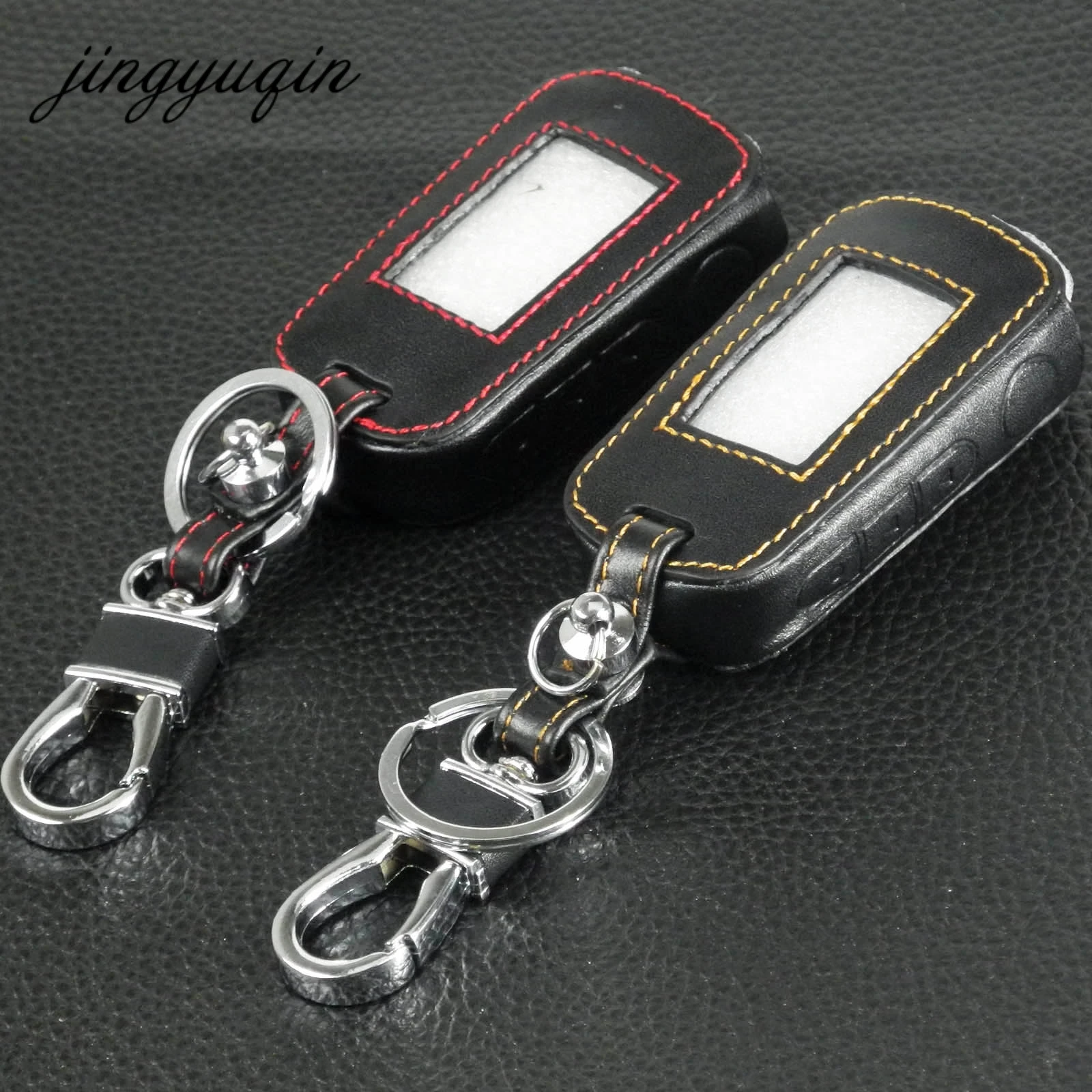 jingyuqin Leather Key Case for Starline A92 Russian Two Way Car Alarm LCD Remote Control Keychain A92/A94/V62/A62/A64 Fob Cover
jingyuqin Leather Key Case for Starline A92 Russian Two Way Car Alarm LCD Remote Control Keychain A92/A94/V62/A62/A64 Fob Cover