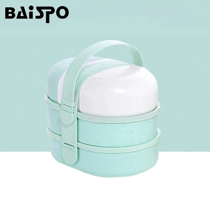 BAISPO 950ml Wheat Straw Heated Lunch Box For Kids With Soup Bottle 3Layers food container Student Bento Boxes Thermal LunchBox
BAISPO 950ml Wheat Straw Heated Lunch Box For Kids With Soup Bottle 3Layers food container Student Bento Boxes Thermal LunchBox