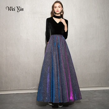 weiyin 2019 High-end Evening Dresses The Bride Vintage Black Long Sleeve Velour with Satin Luxury Prom Party Gown WY1247
weiyin 2019 High-end Evening Dresses The Bride Vintage Black Long Sleeve Velour with Satin Luxury Prom Party Gown WY1247