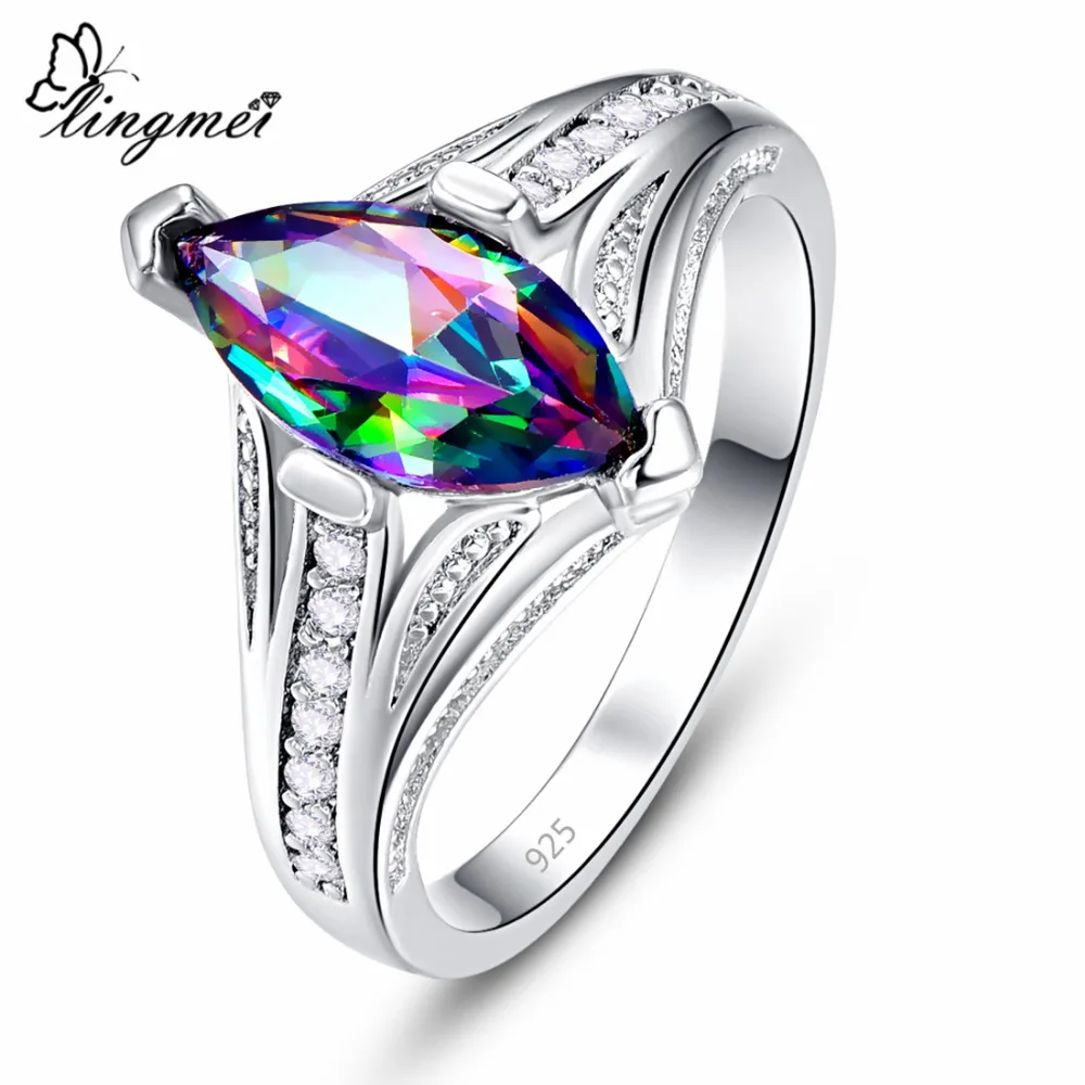 lingmei Engagement Marquise Cut Multicolor & White & Red Zircon Silver Jewelry Fashion 925 Ring Size 6 7 8 9 Anniversary Gift
lingmei Engagement Marquise Cut Multicolor & White & Red Zircon Silver Jewelry Fashion 925 Ring Size 6 7 8 9 Anniversary Gift