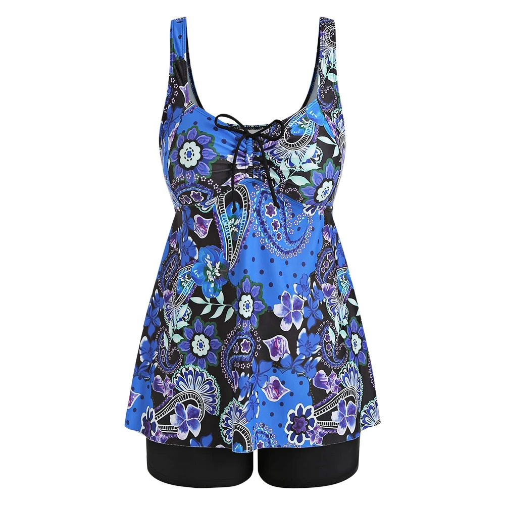 Women Floral Print Plus Size Natural Waist Two Pieces Bathing Suit Ladies Summer Casual Beach Wear Holiday Wear Tankini Set
Women Floral Print Plus Size Natural Waist Two Pieces Bathing Suit Ladies Summer Casual Beach Wear Holiday Wear Tankini Set