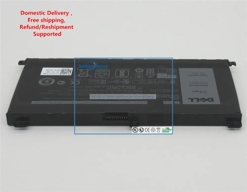 74Wh Genuine 357F9 00GFJ6 battery for Dell Ins 15 7559, DELL Ins 15 7566, 11.1V, 6330mAh,
74Wh Genuine 357F9 00GFJ6 battery for Dell Ins 15 7559, DELL Ins 15 7566, 11.1V, 6330mAh,