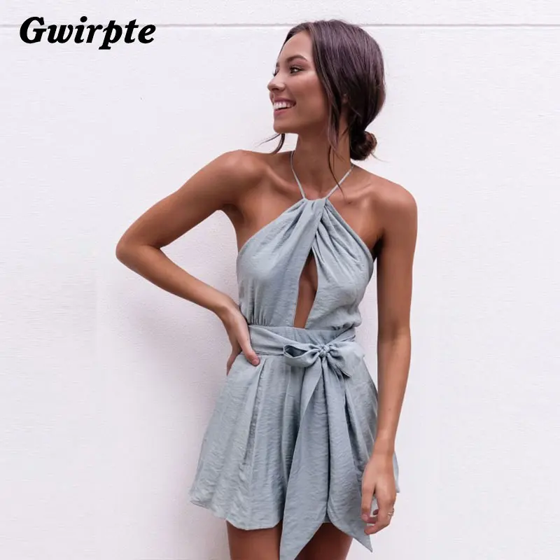 Gwirpte Backless Lace up Women Playsuit Summer Casual Short Jumpsuit with Sashes Sexy overalls rompers womens jumpsuit
Gwirpte Backless Lace up Women Playsuit Summer Casual Short Jumpsuit with Sashes Sexy overalls rompers womens jumpsuit