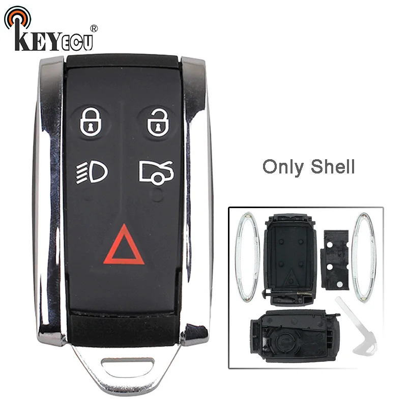 KEYECU for Jaguar X-Type S-Type XF XFR XJ Replacement 4+1 5 Button Remote Key Shell Case Fob With Uncut Blade
KEYECU for Jaguar X-Type S-Type XF XFR XJ Replacement 4+1 5 Button Remote Key Shell Case Fob With Uncut Blade