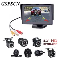 GSPSCN 2 in1 TFT 4.3 Inch Auto TFT LCD Rearview Parking Monitor + LED Night Vision CCD Backup Rear View Camera With Car Monitors image