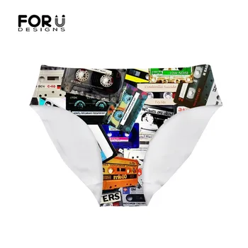 FORUDESIGNS Cassette Mixed Tape Patterns Women Underpants Sexy Comfortable 3D Brand Design Seamless Elaticity Panties for Girls 
FORUDESIGNS Cassette Mixed Tape Patterns Women Underpants Sexy Comfortable 3D Brand Design Seamless Elaticity Panties for Girls