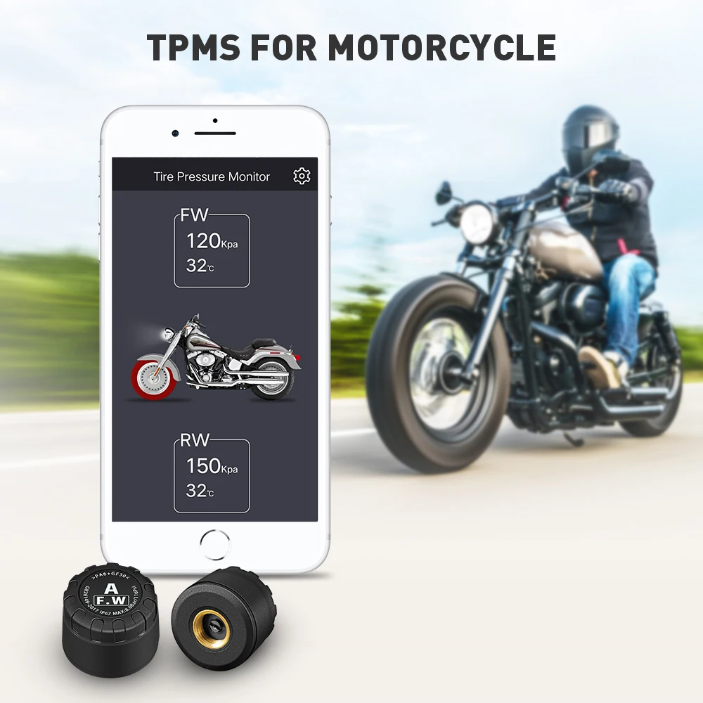 Bluetooth 4.0 Motorcycle Tire Pressure Monitoring System Motor TPMS APP for IOS Android 2 External Sensor Real Time Voice Alarm
Bluetooth 4.0 Motorcycle Tire Pressure Monitoring System Motor TPMS APP for IOS Android 2 External Sensor Real Time Voice Alarm