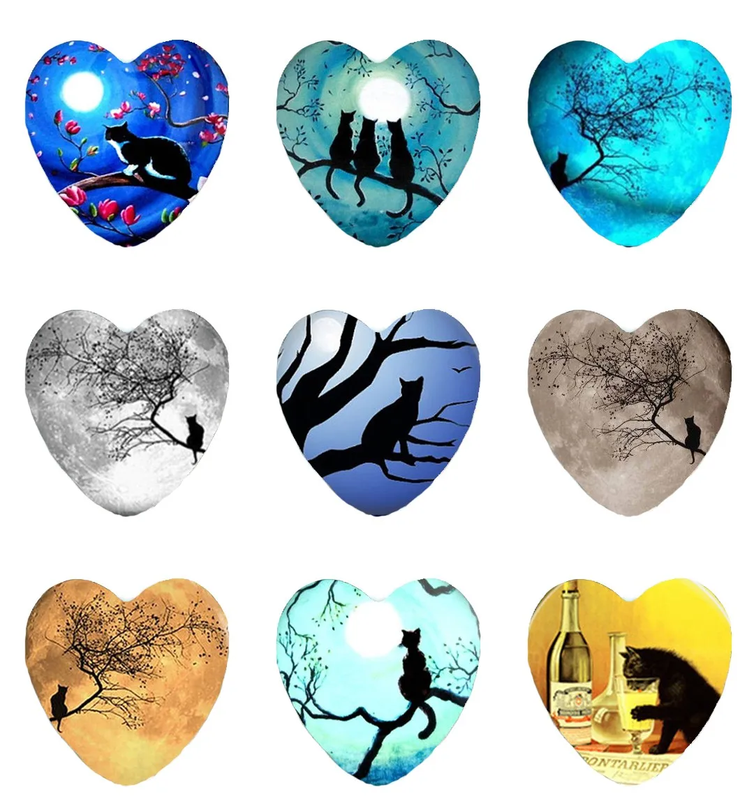 Hot sale 5pcs12mm20mm25mm Cats Silhouette Black Cat and Moon Handmade Photo Glass Drop Style Cabochons Jewelry Accessories
Hot sale 5pcs12mm20mm25mm Cats Silhouette Black Cat and Moon Handmade Photo Glass Drop Style Cabochons Jewelry Accessories