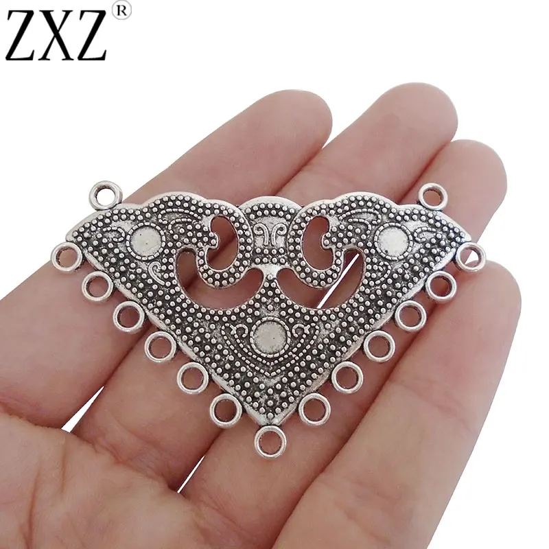 ZXZ 5pcs Antique Silver Chandelier Triangle Connector Pendant Bohemian Boho Multi Strand for Necklace Jewelry Making 63x37mm
ZXZ 5pcs Antique Silver Chandelier Triangle Connector Pendant Bohemian Boho Multi Strand for Necklace Jewelry Making 63x37mm