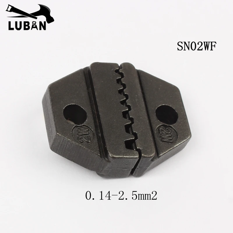 0.14-2.5mm2 jaws MINI EUROPE STYLE SN02WF Die Sets for SN CRIMPING PLIER series hand crimping tool and for SN-02WF crimping tool
0.14-2.5mm2 jaws MINI EUROPE STYLE SN02WF Die Sets for SN CRIMPING PLIER series hand crimping tool and for SN-02WF crimping tool