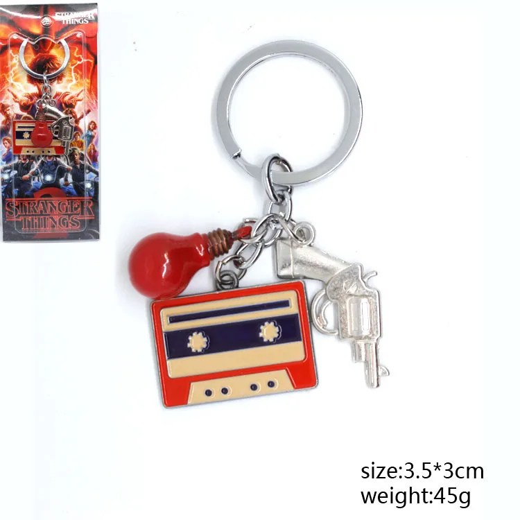Stranger Things Key Chain Colorful Light Bulb Pendant Magnetic Tape Bag Part Gun Key Ring Camera Decoration KeyChain Novel Gifts
Stranger Things Key Chain Colorful Light Bulb Pendant Magnetic Tape Bag Part Gun Key Ring Camera Decoration KeyChain Novel Gifts