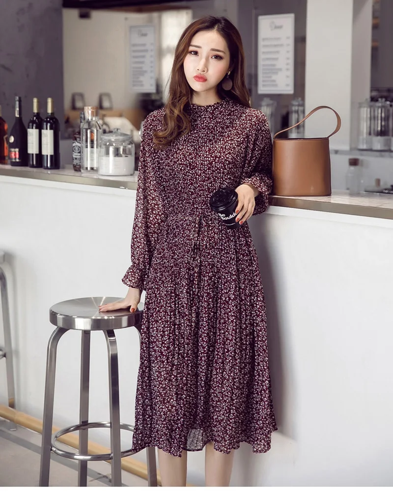 BGTEEVER Chiffon Bohemian Dress Autumn Loose Pleated Dresses Women A-line Flower Print Floral Dot Female Vestidos Plus Size
BGTEEVER Chiffon Bohemian Dress Autumn Loose Pleated Dresses Women A-line Flower Print Floral Dot Female Vestidos Plus Size