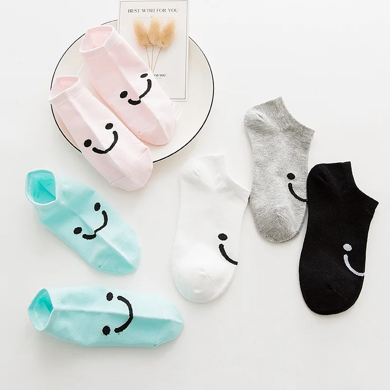 LIONZONE 5Pairs/Lot New Spring Summer Women Cotton Casual Cartoon Smile Boat Socks Thin Breathable Socks Wholesale
LIONZONE 5Pairs/Lot New Spring Summer Women Cotton Casual Cartoon Smile Boat Socks Thin Breathable Socks Wholesale