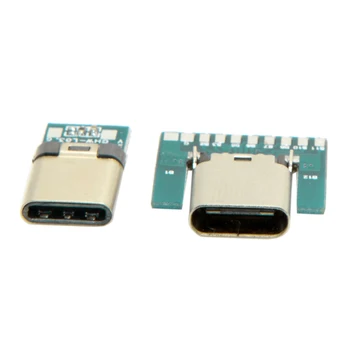 CY 1 set DIY 24pin USB 3.1 Type C Male & Female Plug & Socket Connector SMT type with PC Board
CY 1 set DIY 24pin USB 3.1 Type C Male & Female Plug & Socket Connector SMT type with PC Board