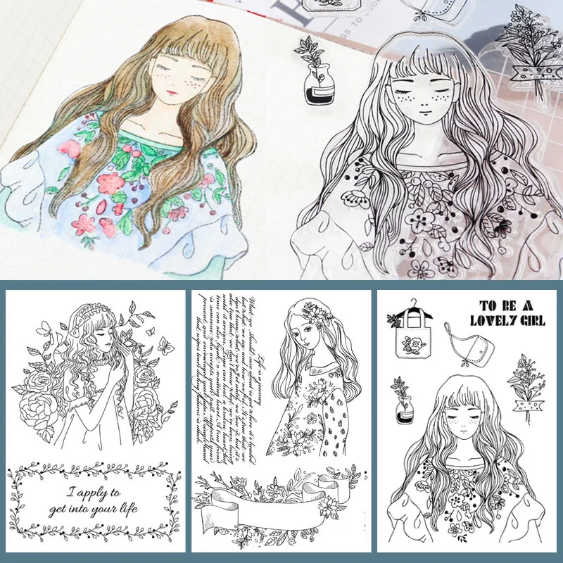 Transparent soft silicone decorative stamp Cute girl variety of fun DIY album diary hand account seal material
Transparent soft silicone decorative stamp Cute girl variety of fun DIY album diary hand account seal material