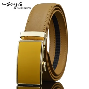 ZAYG Men Fashion Metal Automatic Buckle Belt Designer Business Men's Leather Yellow Black White Belt Men High Quality Belt 
ZAYG Men Fashion Metal Automatic Buckle Belt Designer Business Men's Leather Yellow Black White Belt Men High Quality Belt