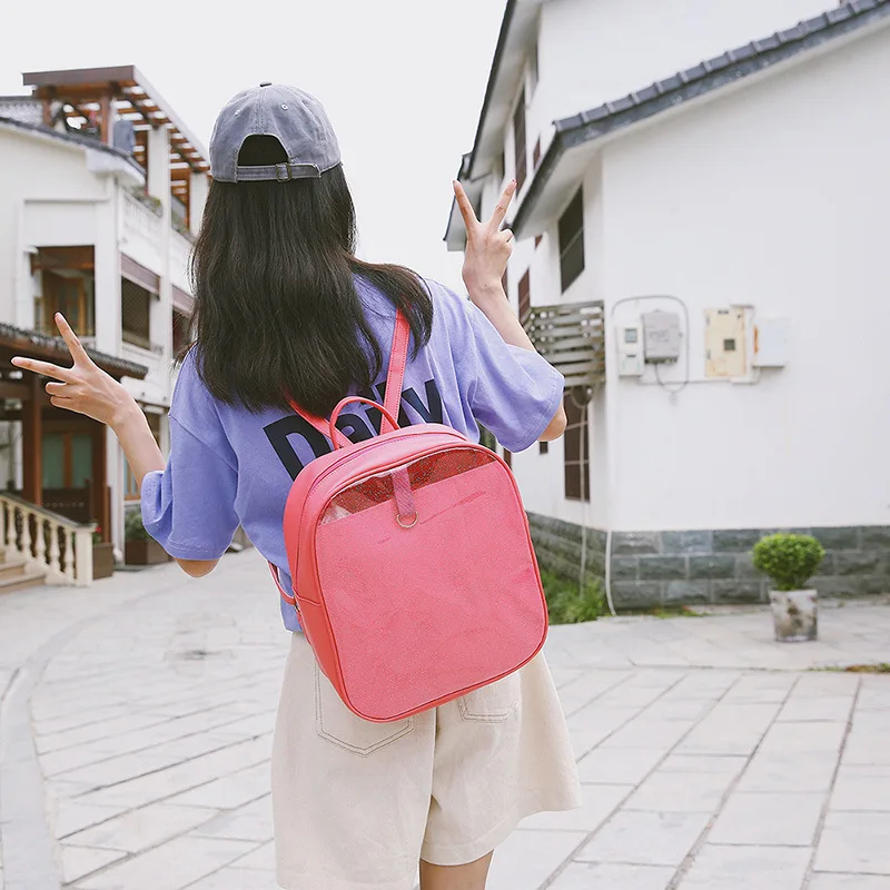 New Ita Backpack Japanese Sweet and Lovely Girl Love Transparent Mini Student Backpack Women Travel Ita Bag Cute Itabag H814
New Ita Backpack Japanese Sweet and Lovely Girl Love Transparent Mini Student Backpack Women Travel Ita Bag Cute Itabag H814