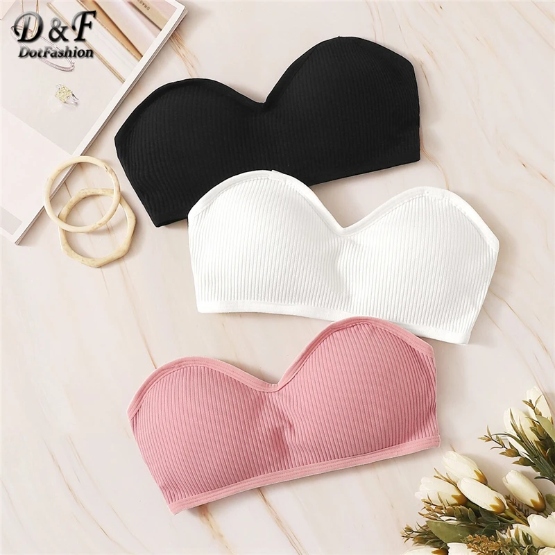 Dotfashion Solid Rib-Knit Bandeau Bra Set 3pack 2019 Summer Casual Bras For Women Clothes Ladies Lingerie Tops Underwear Set
Dotfashion Solid Rib-Knit Bandeau Bra Set 3pack 2019 Summer Casual Bras For Women Clothes Ladies Lingerie Tops Underwear Set
