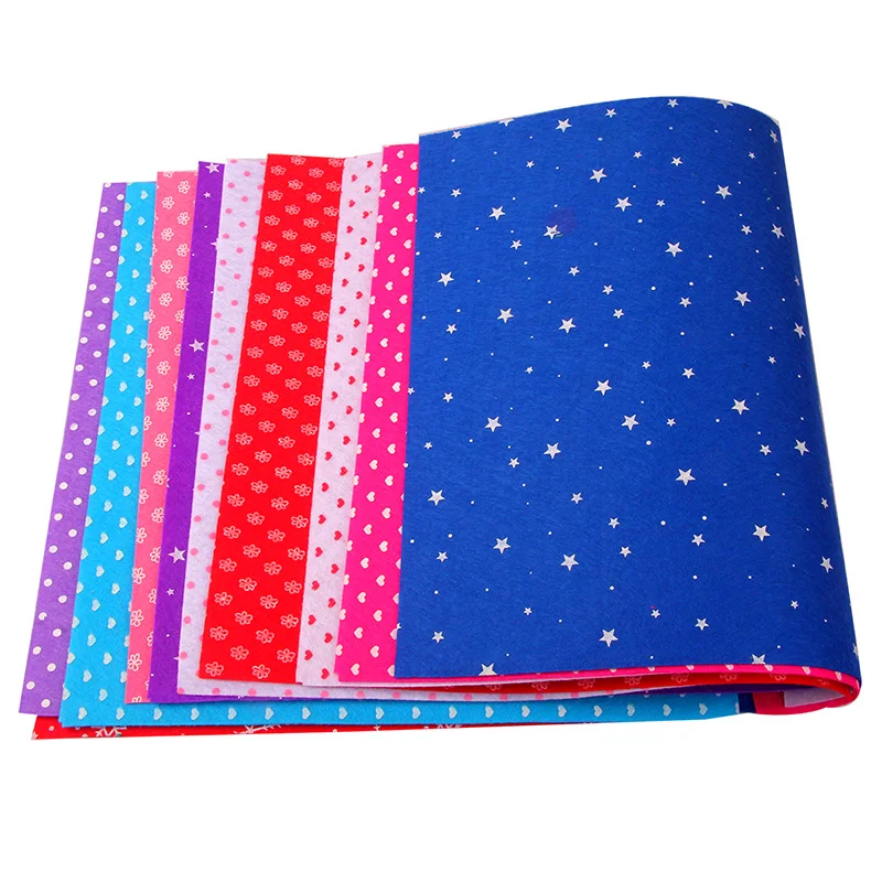 10pcs Mixed Colors 1MM Thick Cute Printing Felt Fabric Pre-cut 30CMX30CM Per Sheet Non-woven Fabric Handmade Sewing Material
10pcs Mixed Colors 1MM Thick Cute Printing Felt Fabric Pre-cut 30CMX30CM Per Sheet Non-woven Fabric Handmade Sewing Material