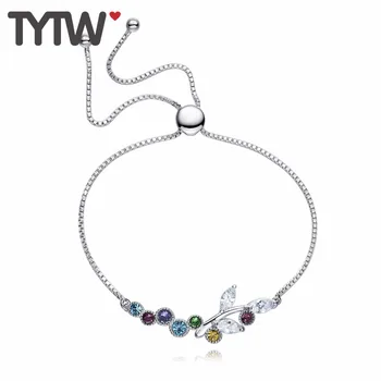 TYTW High Texture S925 Sterling Silver Crystals from Austrian Flower leaf Crystal Lobster Woman Bangle bracelets for women
TYTW High Texture S925 Sterling Silver Crystals from Austrian Flower leaf Crystal Lobster Woman Bangle bracelets for women