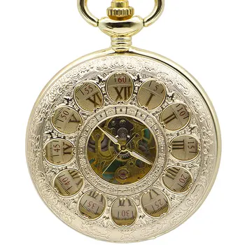 Luxury Fashion Mens Pocket Watch 12 Hole Hollow Gold Red Double Numeral Display Mechanical Analog Whole Gold Fob Watch For Gift
Luxury Fashion Mens Pocket Watch 12 Hole Hollow Gold Red Double Numeral Display Mechanical Analog Whole Gold Fob Watch For Gift