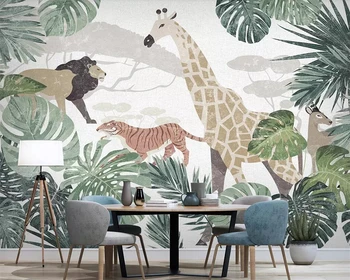 Beibehang Wallpaper Nordic fabric tropical plant animal giraffe TV background wall paper home decoration bedroom 3d wallpaper 
Beibehang Wallpaper Nordic fabric tropical plant animal giraffe TV background wall paper home decoration bedroom 3d wallpaper