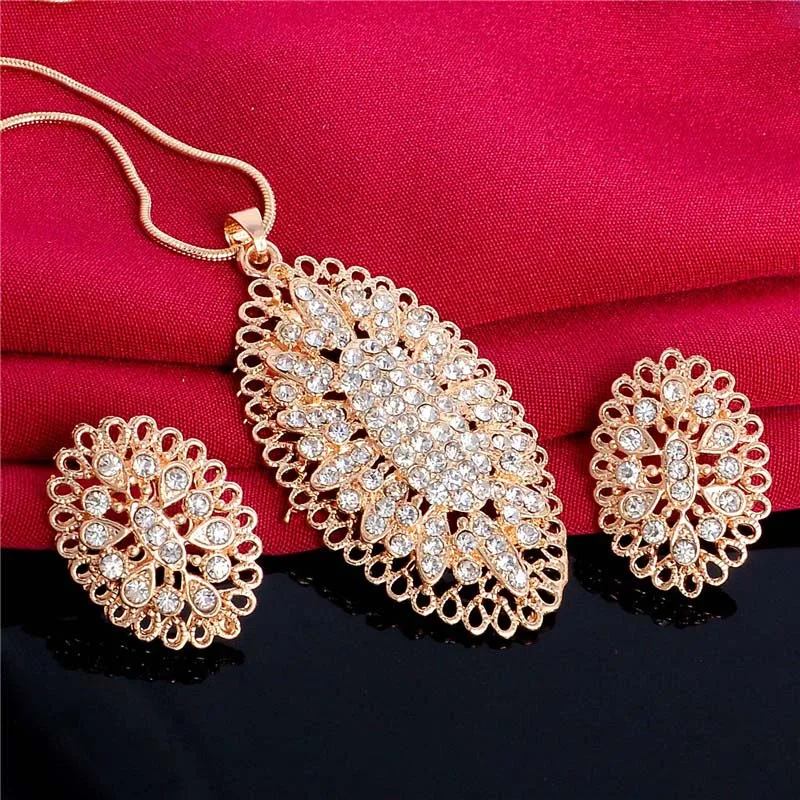 H:HYDE New Austrian Crystal Jewelry Set for Women Gold Color Oval Hollow Style Pendant/Earrings Sets parure bijoux femme
H:HYDE New Austrian Crystal Jewelry Set for Women Gold Color Oval Hollow Style Pendant/Earrings Sets parure bijoux femme