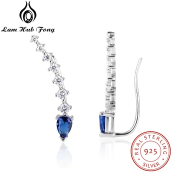 925 Sterling Silver Cubic Zirconia Stud Earrings Royal Blue Ear Climber Earrings for Women Wedding Jewelry Gift (Lam Hub Fong)
925 Sterling Silver Cubic Zirconia Stud Earrings Royal Blue Ear Climber Earrings for Women Wedding Jewelry Gift (Lam Hub Fong)