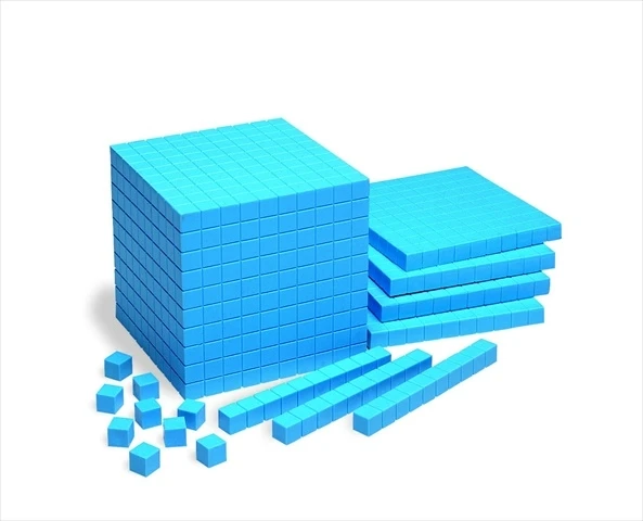 School Smart 084948 Base 10 Components Plastic Units Blue Pack - 100 (1)