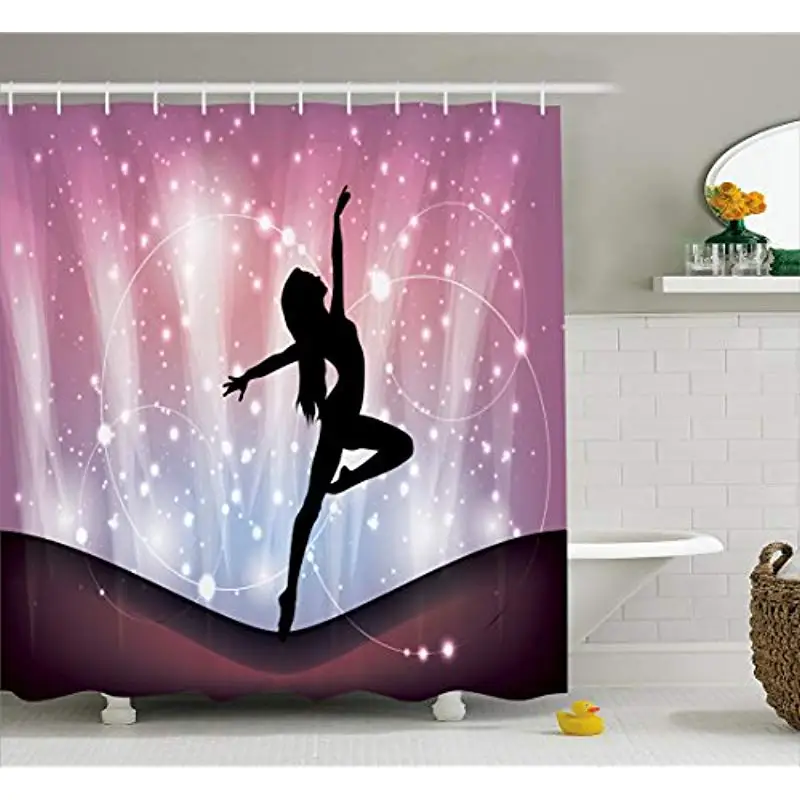 Vixm Contemporary Silhouette of Ballerina Performing on Abstract Backdrop Magic Dance Fine Arts Cloth Fabric Shower Curtains
Vixm Contemporary Silhouette of Ballerina Performing on Abstract Backdrop Magic Dance Fine Arts Cloth Fabric Shower Curtains