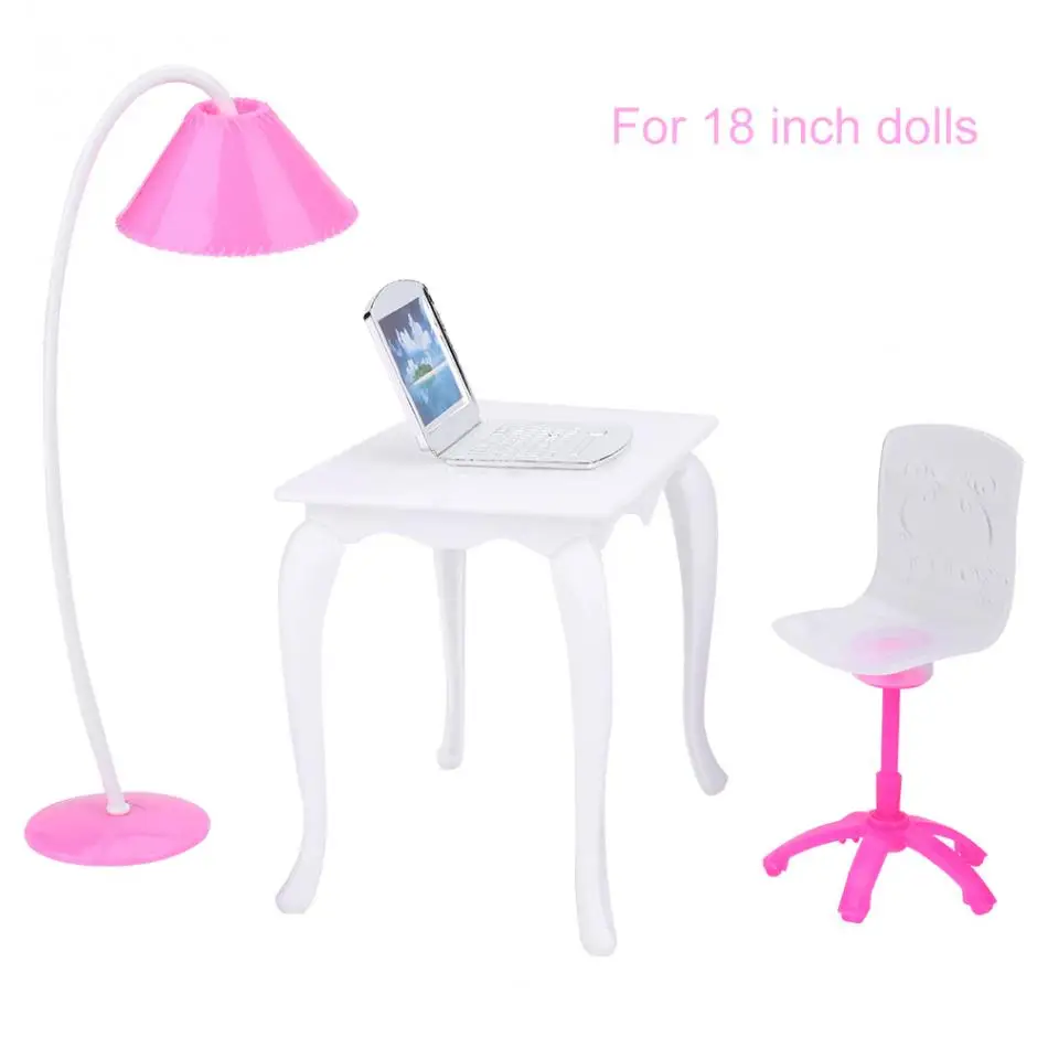 Baby Doll Role Play Furniture Accessories Plastic Computer Desk