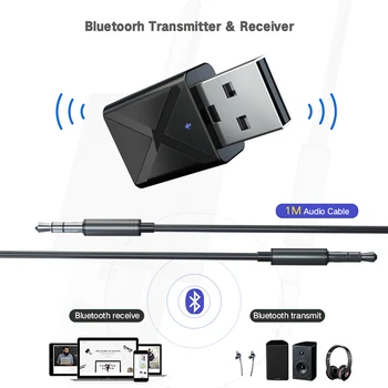 Bluetooth 5.0 Audio Receiver Transmitter Mini 3.5mm AUX Stereo Bluetooth Transmitter For TV PC Wireless Adapter For Car
Bluetooth 5.0 Audio Receiver Transmitter Mini 3.5mm AUX Stereo Bluetooth Transmitter For TV PC Wireless Adapter For Car