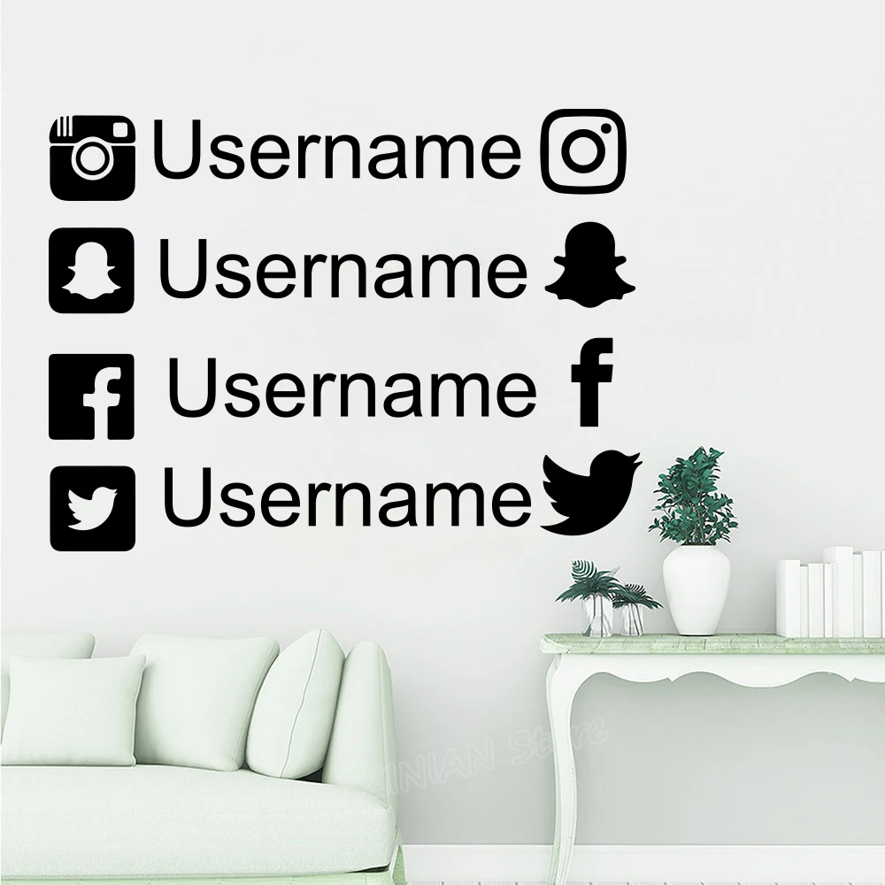 Personalized Instagram Snapchat Twitter Facebook Custom Car Wedding Window Sticker Decal Art Name Hashtag Social Media Vinyl
Personalized Instagram Snapchat Twitter Facebook Custom Car Wedding Window Sticker Decal Art Name Hashtag Social Media Vinyl