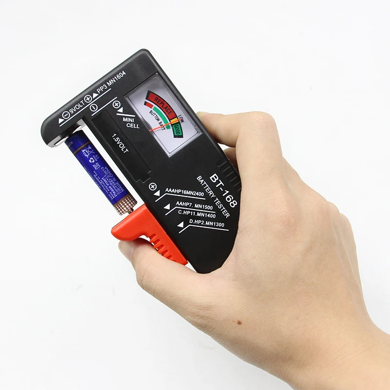 Digital/pointer Battery Capacity Tester Smart Electronic Power Indicator Measure for 9V 1.5V AA AAA Cell C D Batteries BT-168D
Digital/pointer Battery Capacity Tester Smart Electronic Power Indicator Measure for 9V 1.5V AA AAA Cell C D Batteries BT-168D