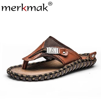 Merkmak Summer Hollow Flip Flop Men's Sandals Fashion Genuine Leather Casual Breathable Footwear Big Size 48 Beach Men Shoes
Merkmak Summer Hollow Flip Flop Men's Sandals Fashion Genuine Leather Casual Breathable Footwear Big Size 48 Beach Men Shoes