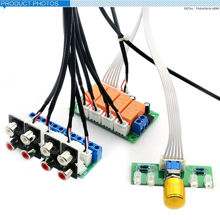 Relay 4-way Audio Input Signal Selector Switching RCA Audio Input Selection Board of Rotary switching for Amplifiers
Relay 4-way Audio Input Signal Selector Switching RCA Audio Input Selection Board of Rotary switching for Amplifiers