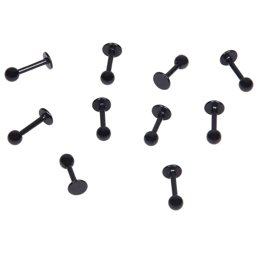 10x Black titanium anodized Labret /Monroe Lip Chin Body piercing jewelry 16gauge (1.2mm) x 1/4"(6mm) 3mm ball
10x Black titanium anodized Labret /Monroe Lip Chin Body piercing jewelry 16gauge (1.2mm) x 1/4"(6mm) 3mm ball