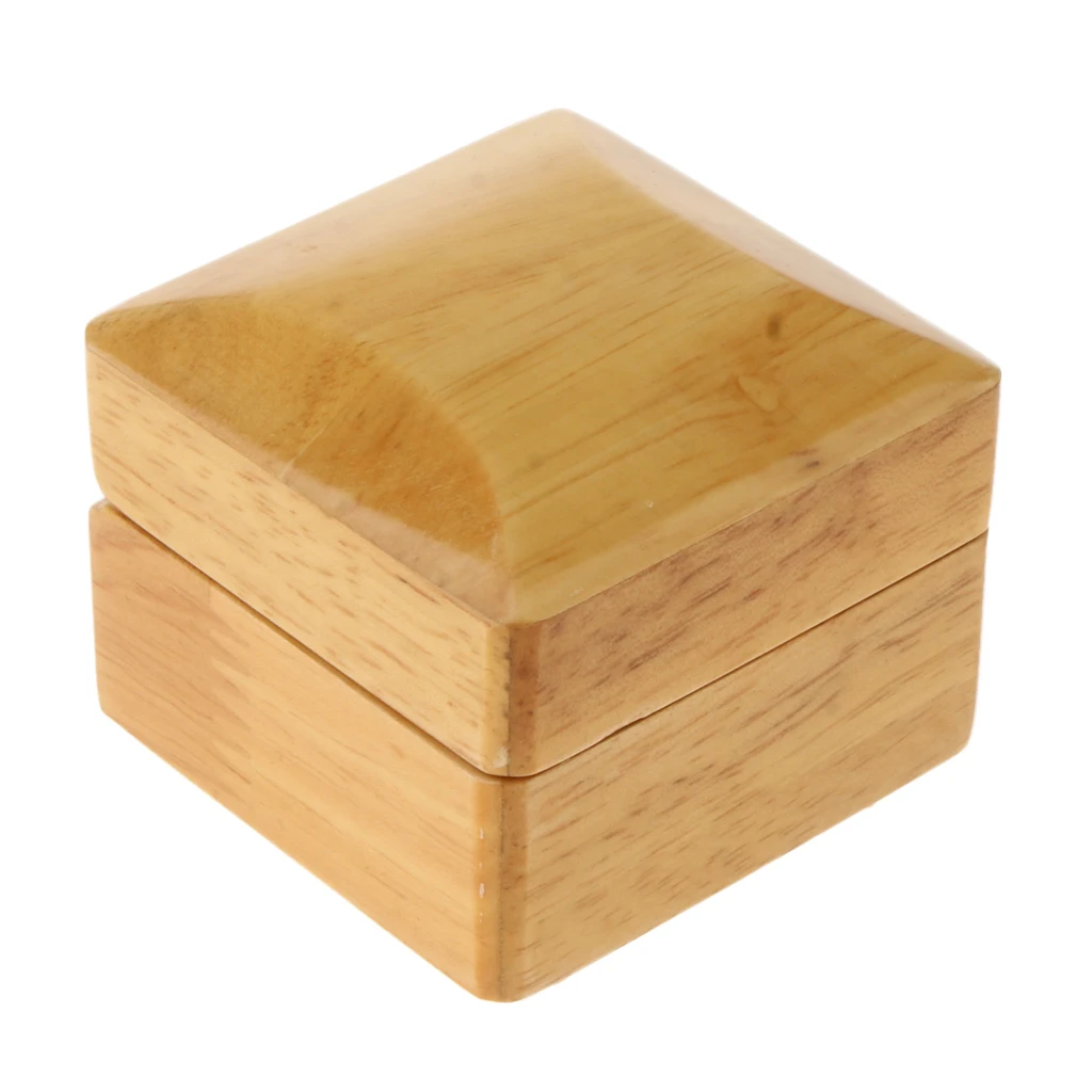 Velvet Wood Jewelry Gift Box Wedding Ring Holder Display Box Storage Case