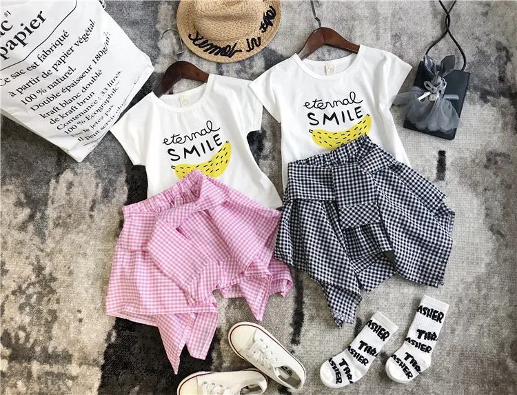 2018 New Summer Item Girl Fashion Suit Including Print T-shirt+Plaid Skirt 2PCS Per Set
2018 New Summer Item Girl Fashion Suit Including Print T-shirt+Plaid Skirt 2PCS Per Set
