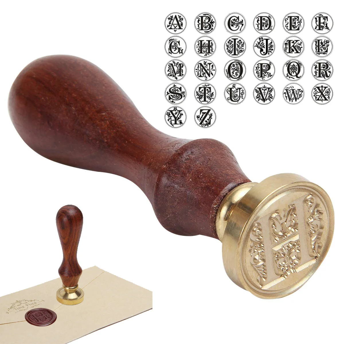 Vintage Envelope Sealing Wax Stamp Wood Seal Replace Brass Head 26 Alphabet Letters A To Z Wax Seal Stamp for Wedding Decoration
Vintage Envelope Sealing Wax Stamp Wood Seal Replace Brass Head 26 Alphabet Letters A To Z Wax Seal Stamp for Wedding Decoration