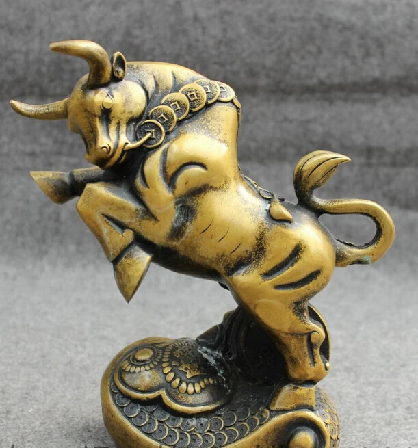 shitou 002019 8" Folk Chinese Bronze Wealth Up Bull Ox Statue On Coin RuYi Animals Sculpture
shitou 002019 8" Folk Chinese Bronze Wealth Up Bull Ox Statue On Coin RuYi Animals Sculpture